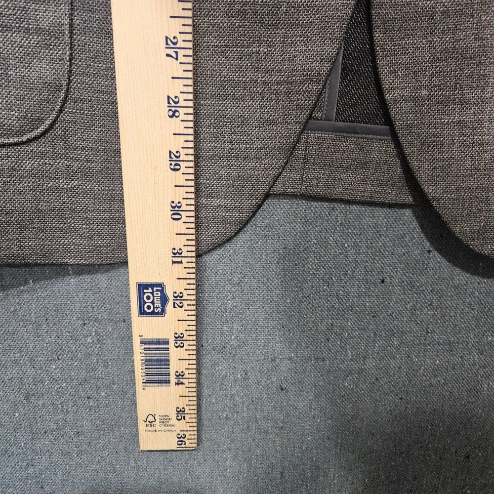 Nautica Mens Grey Textured Two Button Sport Blazer 42R Map Lining Patch Pocket